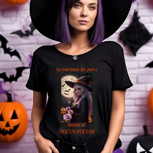 ホカスポカスハロウィーン魔女の束にすぎない Tシャツ