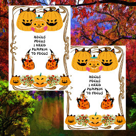 ホカスポカスハロウィーン魔女不気味金ゴールドフレームかわいい カード