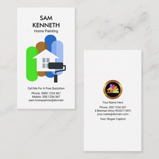 ホカラフルー絵画ム·ストライプ絵画ズ·ペインター 名刺 (正面/裏面)