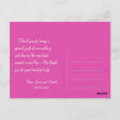 ホキの花感謝していがピンク ポストカード (裏面)