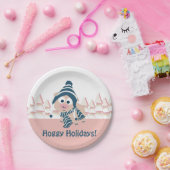 ホギーの休日！かわいい冬の豚 ペーパープレート (パーティー)