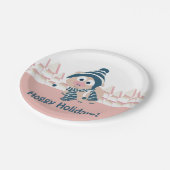 ホギーの休日！かわいい冬の豚 ペーパープレート (アングル)