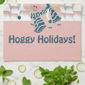 ホギーの休日！冬の豚 キッチンタオル (折り畳み)