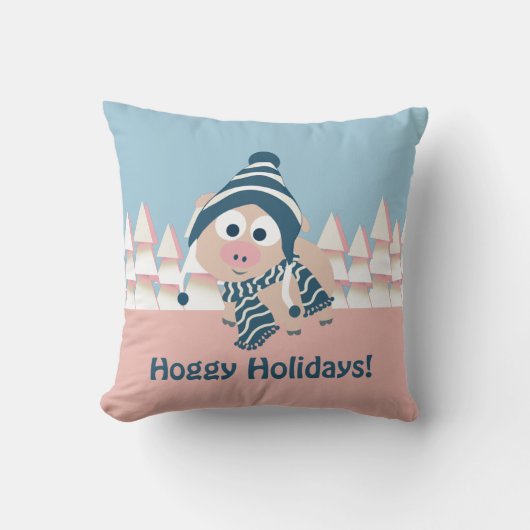 ホギーの休日!冬の豚 クッション (正面)