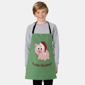 ホギーホリデーズクリスマスブタ エプロン (着用した状態)