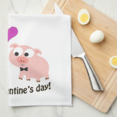 ホギー・ヴァレンティネス・デイ・ピッグ キッチンタオル (四つ折り)