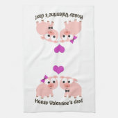 ホギー・ヴァレンティネス・デイ・ピッグ キッチンタオル (縦)