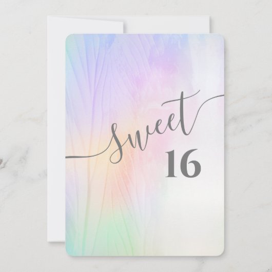 ホククールラグラフトレンディー水の色抽象芸術甘い16 招待状 (裏面)