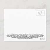 ホクレアハガキ、古代ハワイアン航海カヌー ポストカード (裏面)