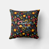 ホクロ芸術的マ花柄パーソナライズされた クッション (裏面)