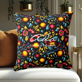 ホクロ芸術的マ花柄パーソナライズされた クッション