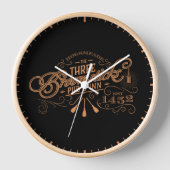 ホグスメードザ™スリーブロムスティック™パブ&イン 壁時計 (正面)