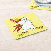 ホグホルン両腕を交差 スクエアペーパーコースター (アングル)