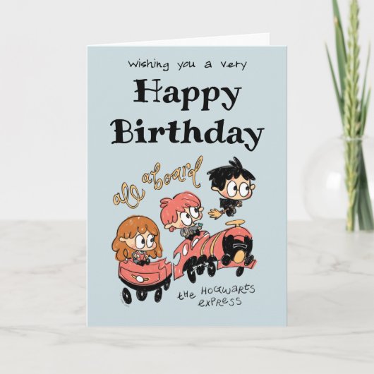 ホグワーツ船表現誕生日 カード (正面)