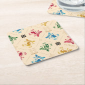 ホグワーツ華美™ハウスクレストパターン スクエアペーパーコースター (アングル)