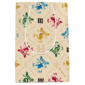 ホグワーツ華美™ハウスクレストパターン ミディアムペーパーバッグ (正面)