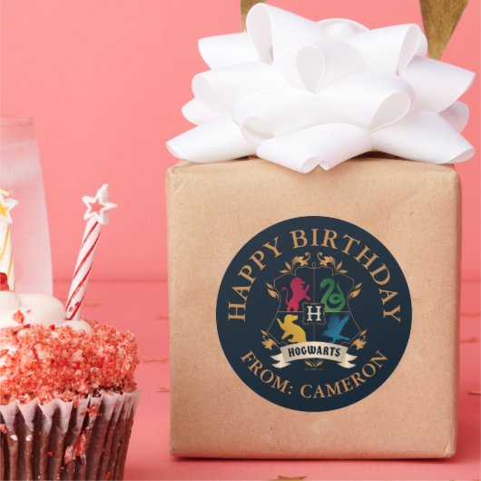 ホグワーツ華美™ハウスクレスト |ハッピーバースデー ラウンドシール (パーティー)