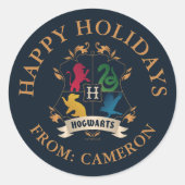 ホグワーツ華美™ハウスクレスト |ハッピーホリデー ラウンドシール (正面)