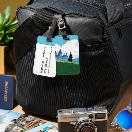 ホグワーツ™を見下ろすハリーポッター™城 ラゲッジタグ (正面&裏面)