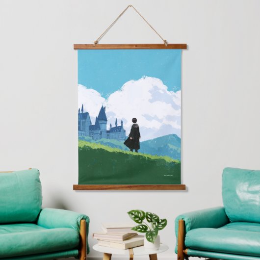 ホグワーツ™を見下ろすハリーポッター™城 吊り下げ型タペストリー (リビング)