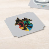 ホグワーツ™キャッスルクレストプライドバッジ ペーパーコースター (アングル)