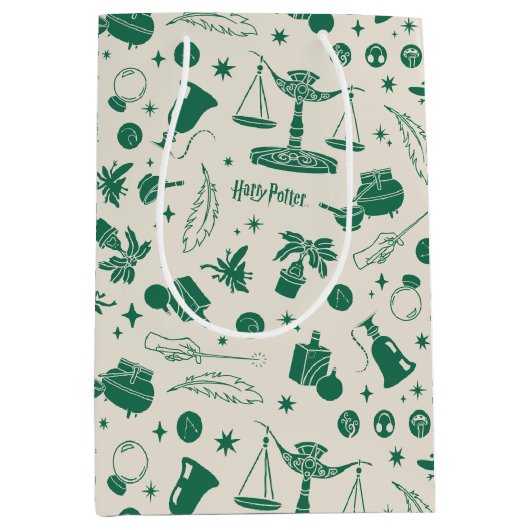 ホグワーツ™クラスクラブパターン ミディアムペーパーバッグ (正面)