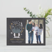 ホグワーツ™スノーグローブ | Happy Christmas Chalkboard 招待状 (スタンド正面)