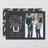 ホグワーツ™スノーグローブ | Happy Christmas Chalkboard 招待状 (正面/裏面)
