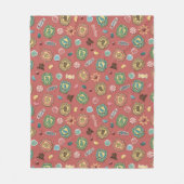 ホグワーツ™ハウスホリデークッキーパターン フリースブランケット (正面)