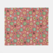 ホグワーツ™ハウスホリデークッキーパターン フリースブランケット (正面(横))