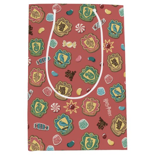 ホグワーツ™ハウスホリデークッキーパターン ミディアムペーパーバッグ (正面)