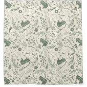 ホグワーツ™ヘルボロジー魔法パターン シャワーカーテン (正面)