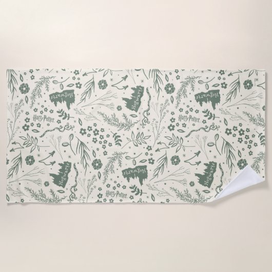 ホグワーツ™ヘルボロジー魔法パターン ビーチタオル (正面)