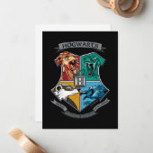 ホグワーツ™ 交差ハッチングエンブレム ノートカード (正面/裏面インサイチュ)