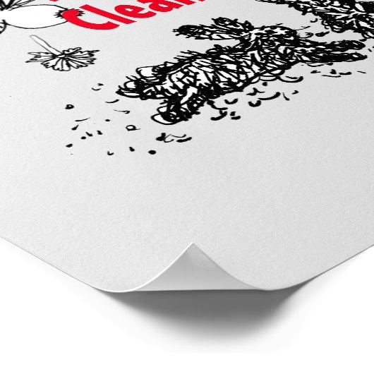 ホコバニー清掃妖精うさぎユーモアのあるおもしろい ポスター (角)