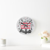 ホコバニー清掃妖精うさぎユーモアのあるおもしろい ラウンド壁時計 (ホーム)