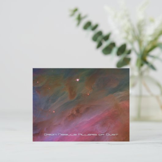 ホコリの柱、オリオン星雲の望遠鏡画像 ポストカード (スタンド正面)