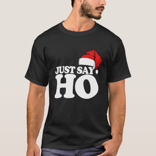 ホサンタクロースおもしろいのクリスマスはHと言う Tシャツ (正面)