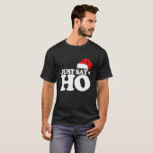 ホサンタクロースおもしろいのクリスマスはHと言う Tシャツ (正面フル)