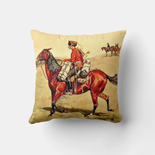 ホサールロシアのガード隊、レミントン絵を描ズ クッション (裏面)