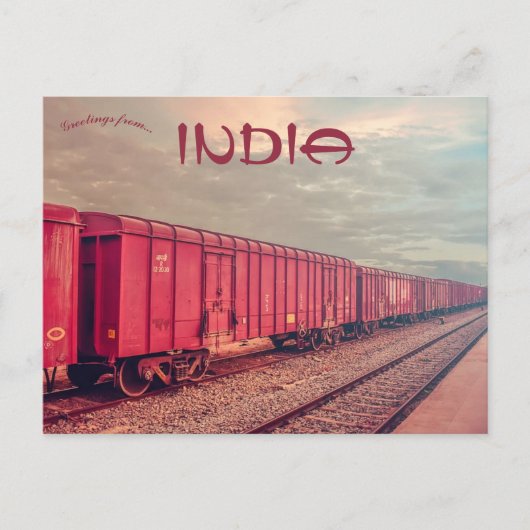ホシュルタミルナードゥインドの貨物列車 ポストカード (正面)