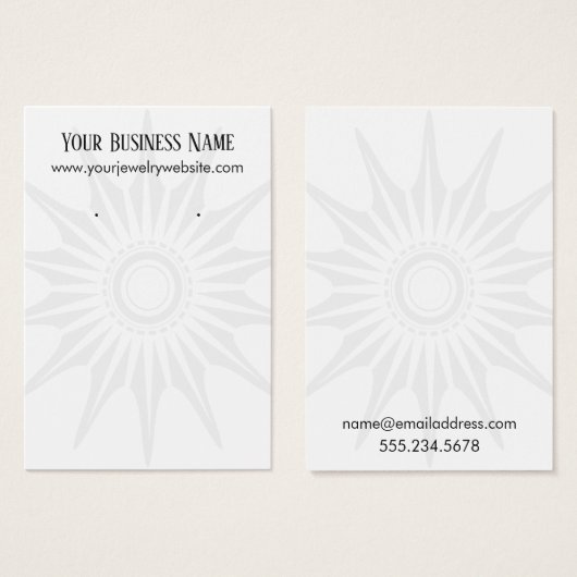 ホシンプルワイトスターバストイヤリングホルダー表示カード (正面&裏面)