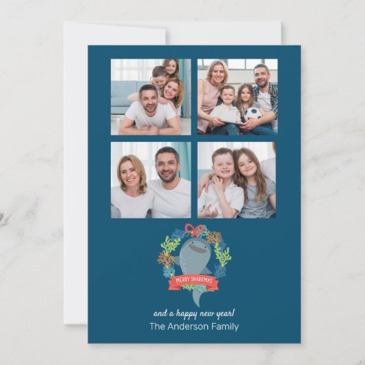 ホジおもしろいラザメの写真クリスマス シーズンカード (正面)