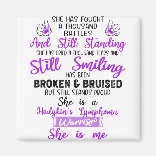 ホジキンのリンパ腫の戦士の贈り物をサポート マグネット (正面)