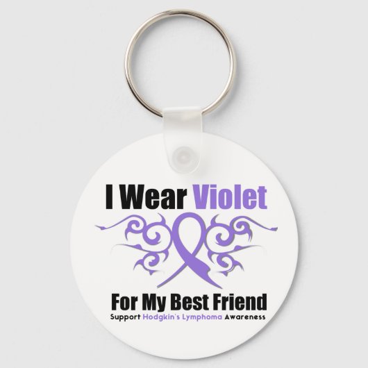 ホジキンズリンパ腫トライバルリボン最高のfor My Friend キーホルダー (正面)