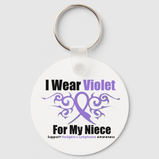 ホジキンズリンパ腫トライバルリボン私の姪 キーホルダー (正面)