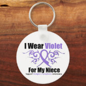 ホジキンズリンパ腫トライバルリボン私の姪 キーホルダー (正面)