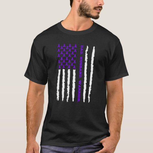 ホジキンズリンパ腫パパ夫の戦士 Tシャツ (正面)
