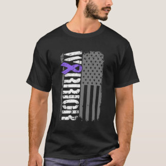 ホジキンズリンパ腫戦士アメリカ国旗 Tシャツ