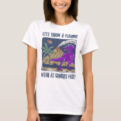 ホジキンリンパ腫に炎の隕石を投げるおもしろい Tシャツ (正面)